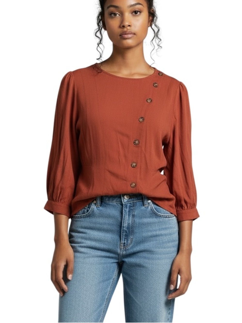 Free People Button-Accent Blouse